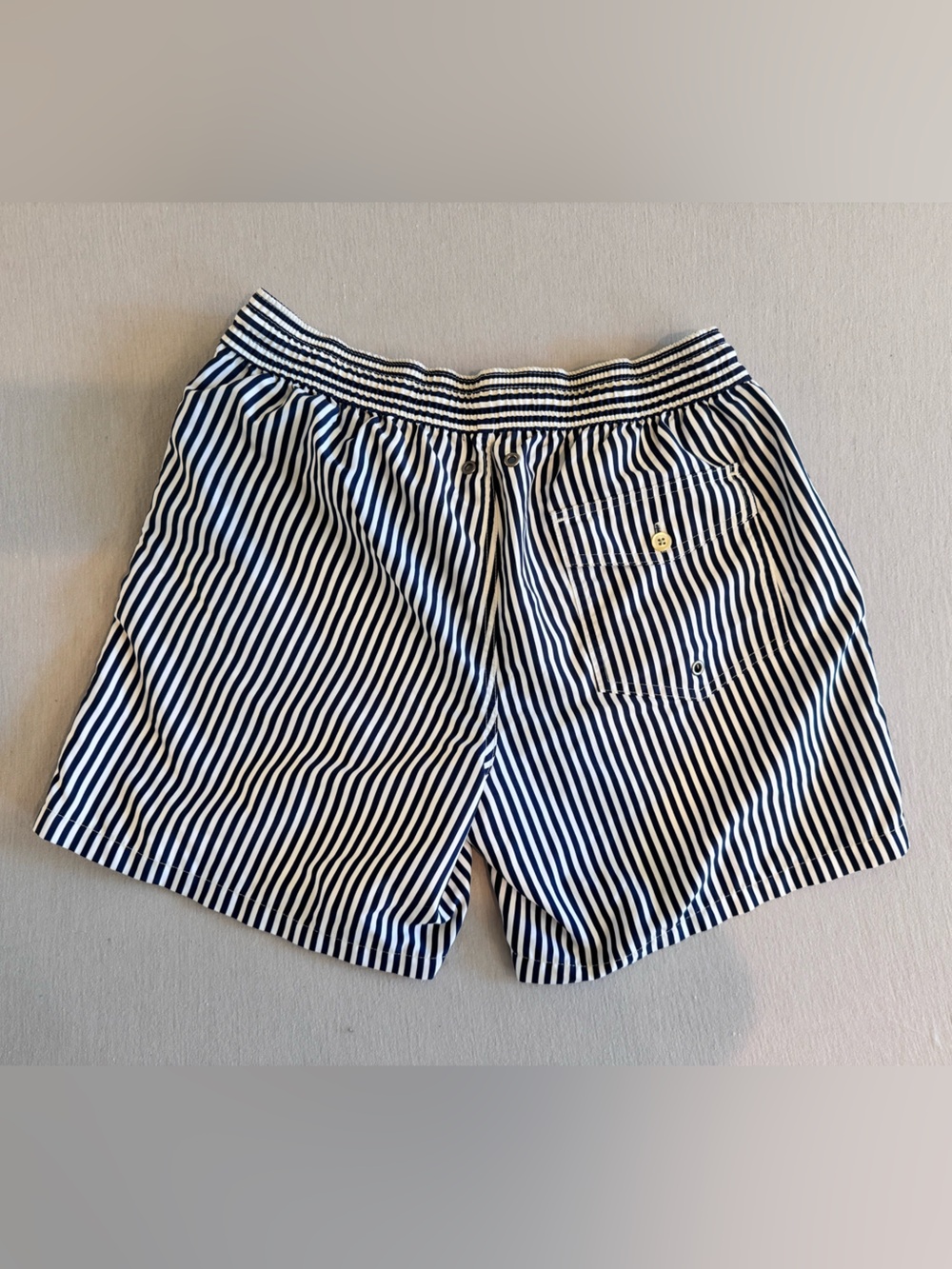 Polo by Ralph Lauren Navy and White Striped Swim Trunks - Picture 2 of 8